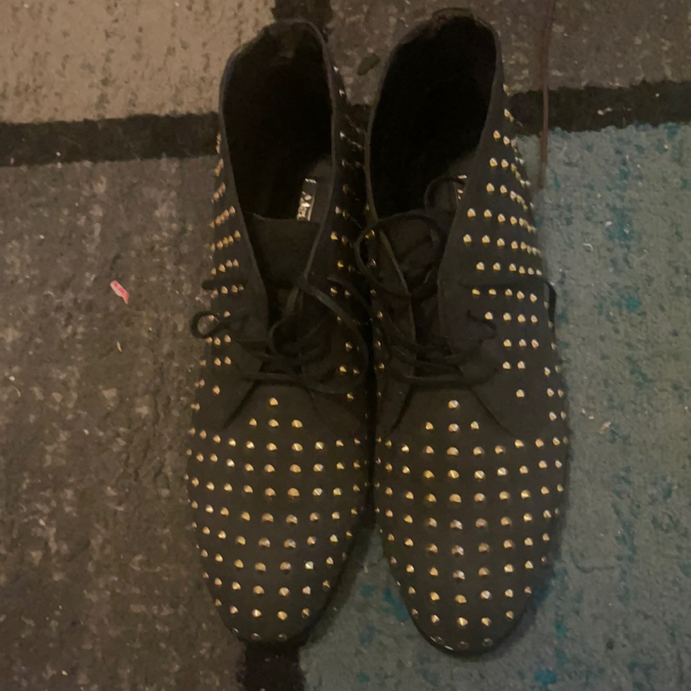 Gold studded booties